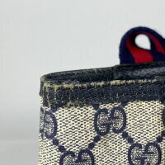 Gucci Shoulder bag gray Navy Sherry Web GG Blue canvas Bag tote - Picture 4 of 6